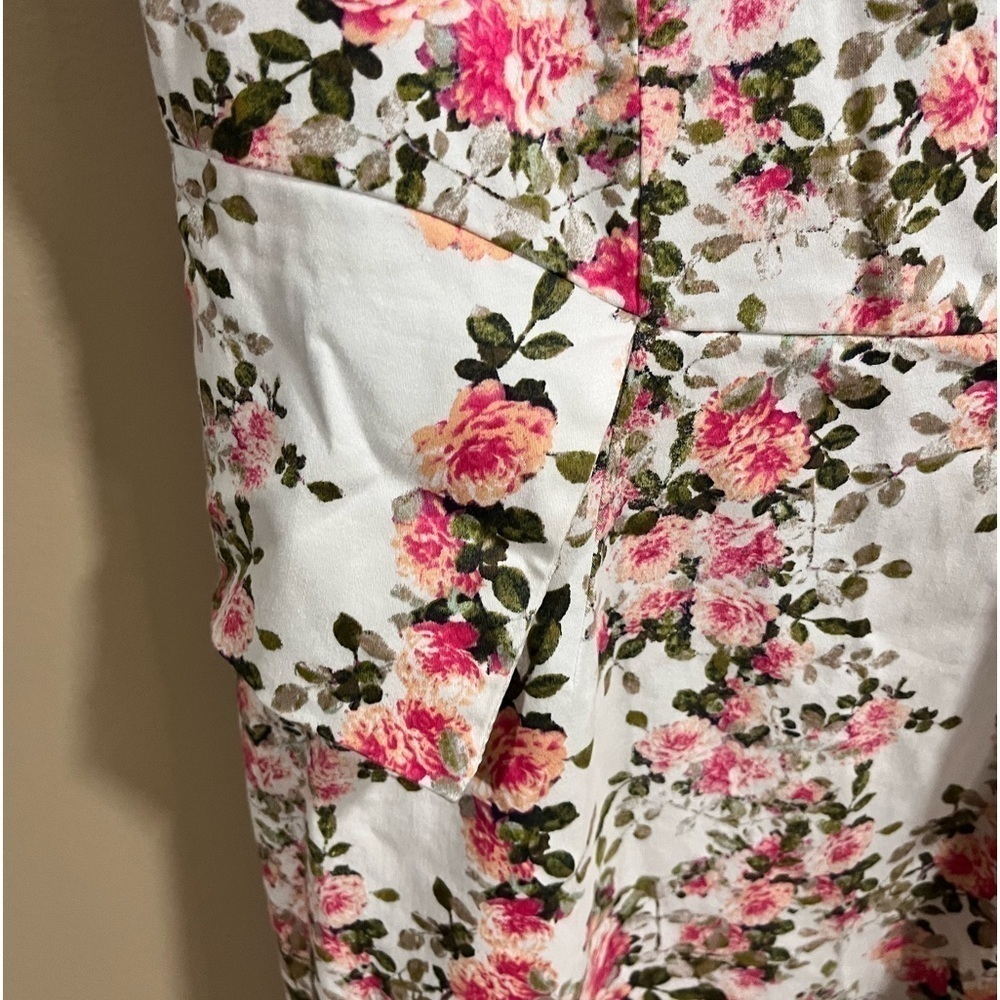 Forever 21  Cottagecore Fitted Midi Dress‎ Rose Print Medium Coquette Soft Girl - Picture 4 of 10